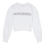 Patrizia Pepe Felpa Chiusa Girocollo tinta unita Bianco per Bambina 7M0946XXXXX BIANCO PATRIZIA PEPE 