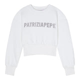 Patrizia Pepe Felpa Chiusa Girocollo tinta unita Bianco per Bambina 7M0946XXXXX BIANCO PATRIZIA PEPE 
