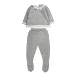 Paz Rodriguez Completo 2Pz Maglia-Ghettina con Colletto Grigio per Neonata 003112013 GRIGIO PAZ RODRIGUEZ 