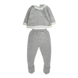 Paz Rodriguez Completo 2Pz Maglia-Ghettina con Colletto Grigio per Neonata 003112013 GRIGIO PAZ RODRIGUEZ 