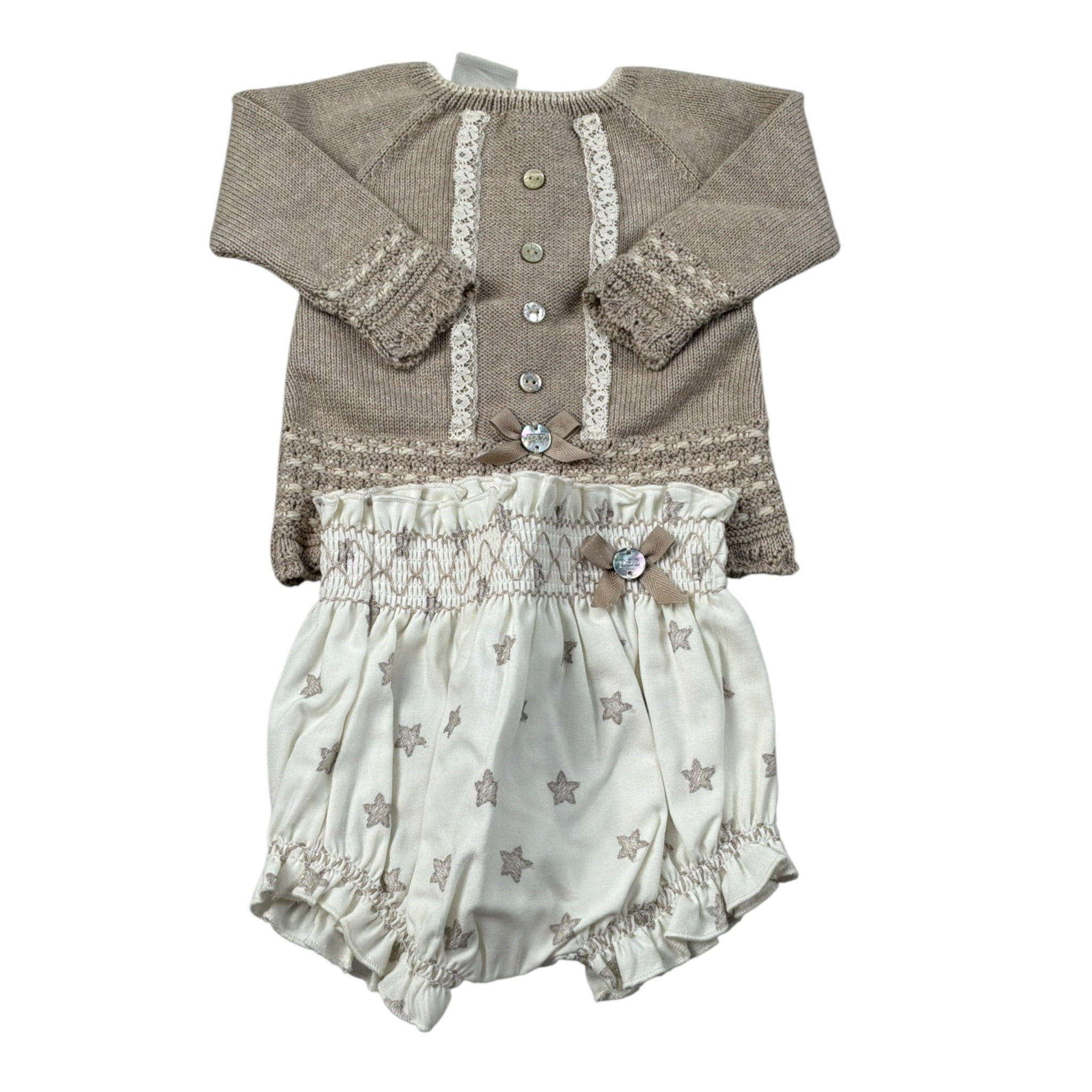Paz Rodriguez Completo 2 Pezzi Maglia-Culotte Beige per Neonata 003121899 BEIGE PAZ RODRIGUEZ 