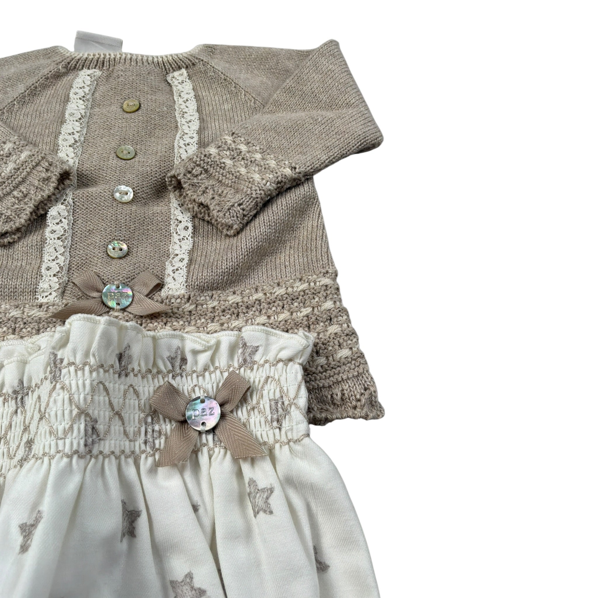 Paz Rodriguez Completo 2 Pezzi Maglia-Culotte Beige per Neonata 003121899 BEIGE PAZ RODRIGUEZ 