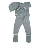 Paz Rodriguez Completo 3 Pezzi Maglia-Ghettina-Cappello Azzurro per Neonato 003122207 AZZURRO PAZ RODRIGUEZ 