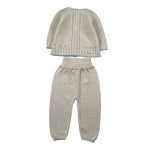 Paz Rodriguez Completo 2Pz Maglia-Pantalone con Ricami Beige per Neonata 003123089 BEIGE PAZ RODRIGUEZ 