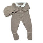 Paz Rodriguez Set Tutina-Cappello tinta unita Beige per Neonato 005121901 BEIGE PAZ RODRIGUEZ 