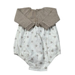 Paz Rodriguez Pagliaccetto Manica Lunga Bicolore Beige per Neonata 005121902 BEIGE PAZ RODRIGUEZ 