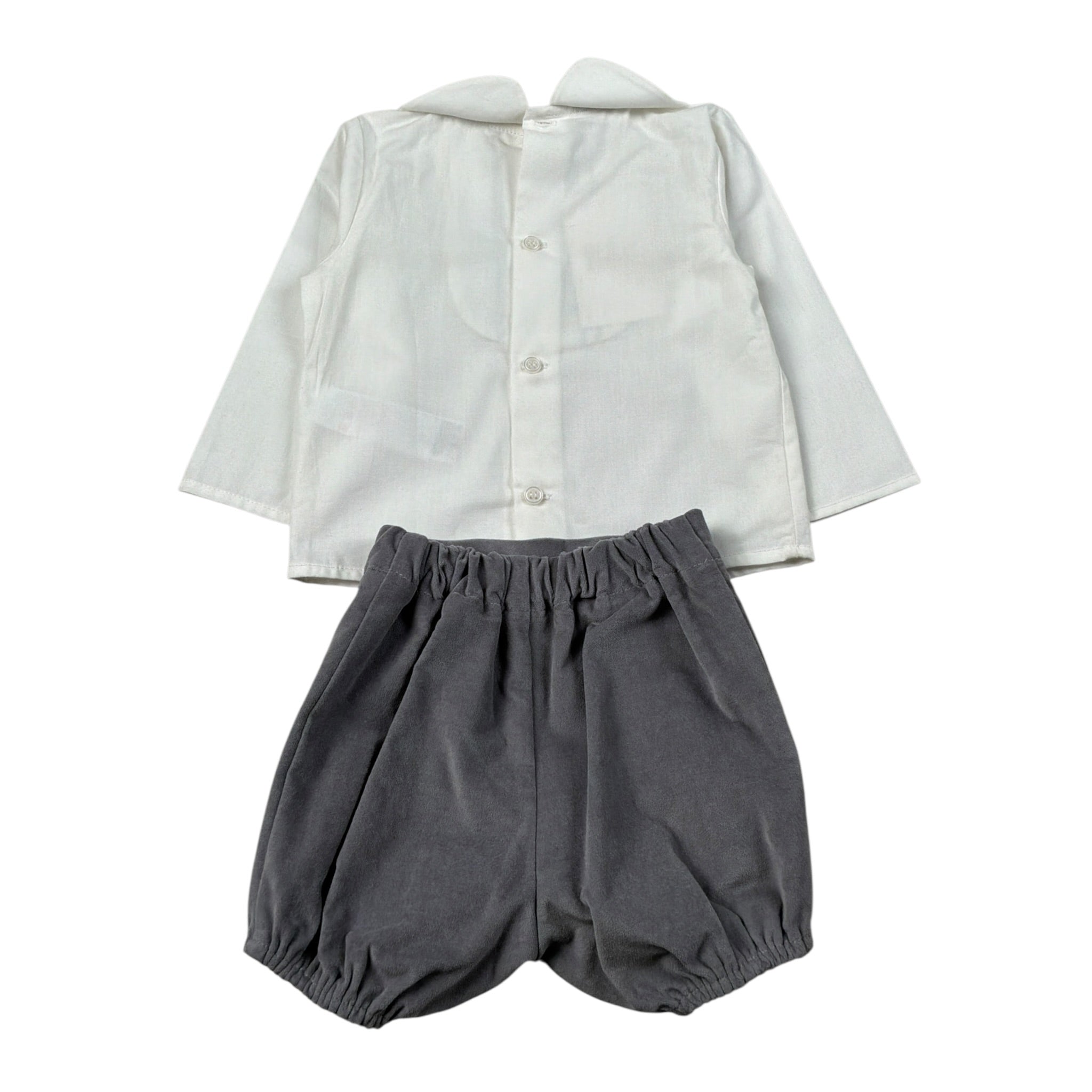 Paz Rodriguez Completo 2 Pezzi Camicia-Culotte Bianco/Grigio per Neonato 006151978 BIANCO/GRIGIO PAZ RODRIGUEZ 