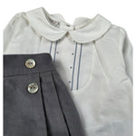 Paz Rodriguez Completo 2 Pezzi Camicia-Culotte Bianco/Grigio per Neonato 006151978 BIANCO/GRIGIO PAZ RODRIGUEZ 