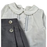 Paz Rodriguez Completo 2 Pezzi Camicia-Culotte Bianco/Grigio per Neonato 006151978 BIANCO/GRIGIO PAZ RODRIGUEZ 