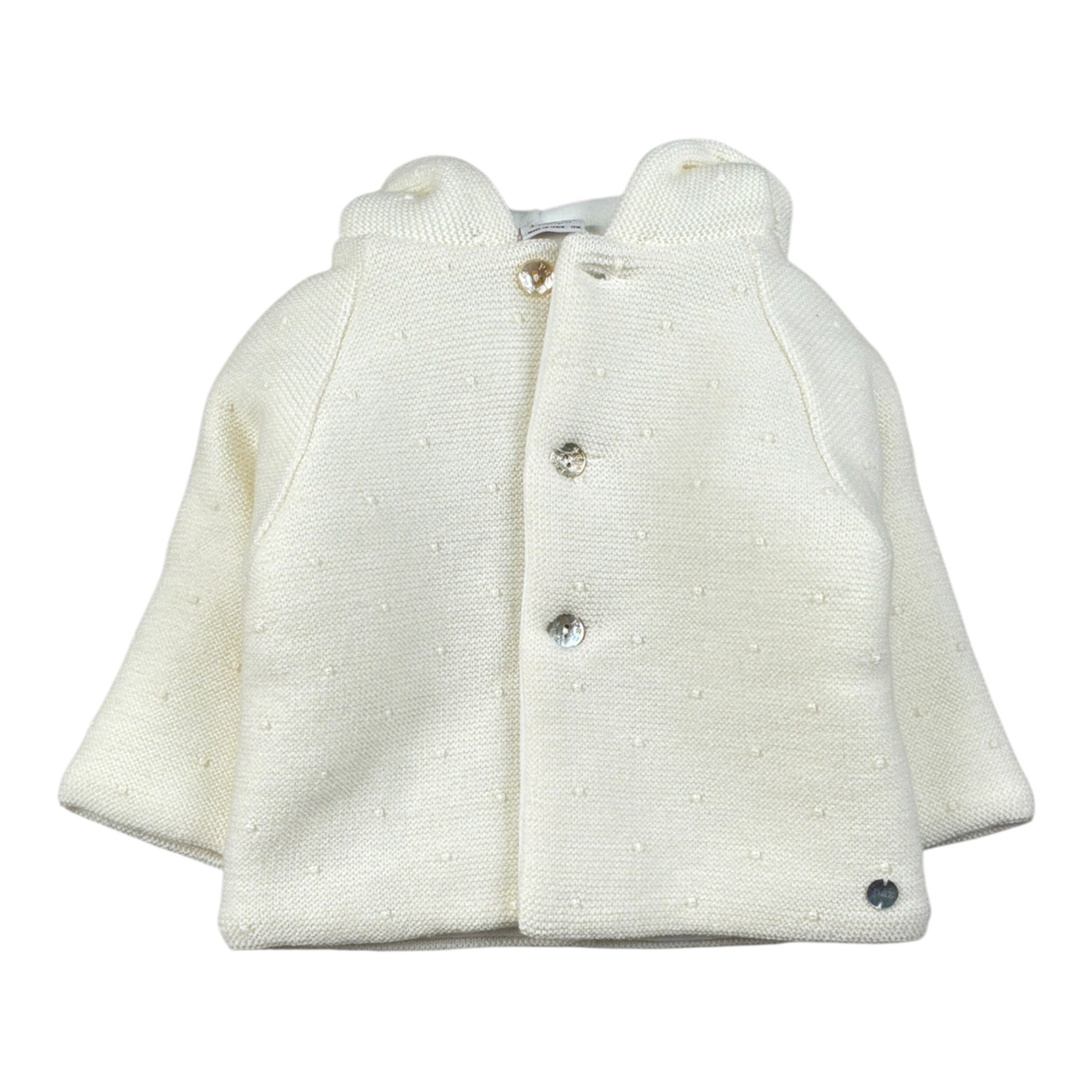 Paz Rodriguez Cappotto tinta unita con Cappuccio Panna per Neonata 012112901 PANNA PAZ RODRIGUEZ 