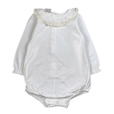 Paz Rodriguez Body tinta unita con Colletto Bianco per Neonata 020191027 BIANCO PAZ RODRIGUEZ 