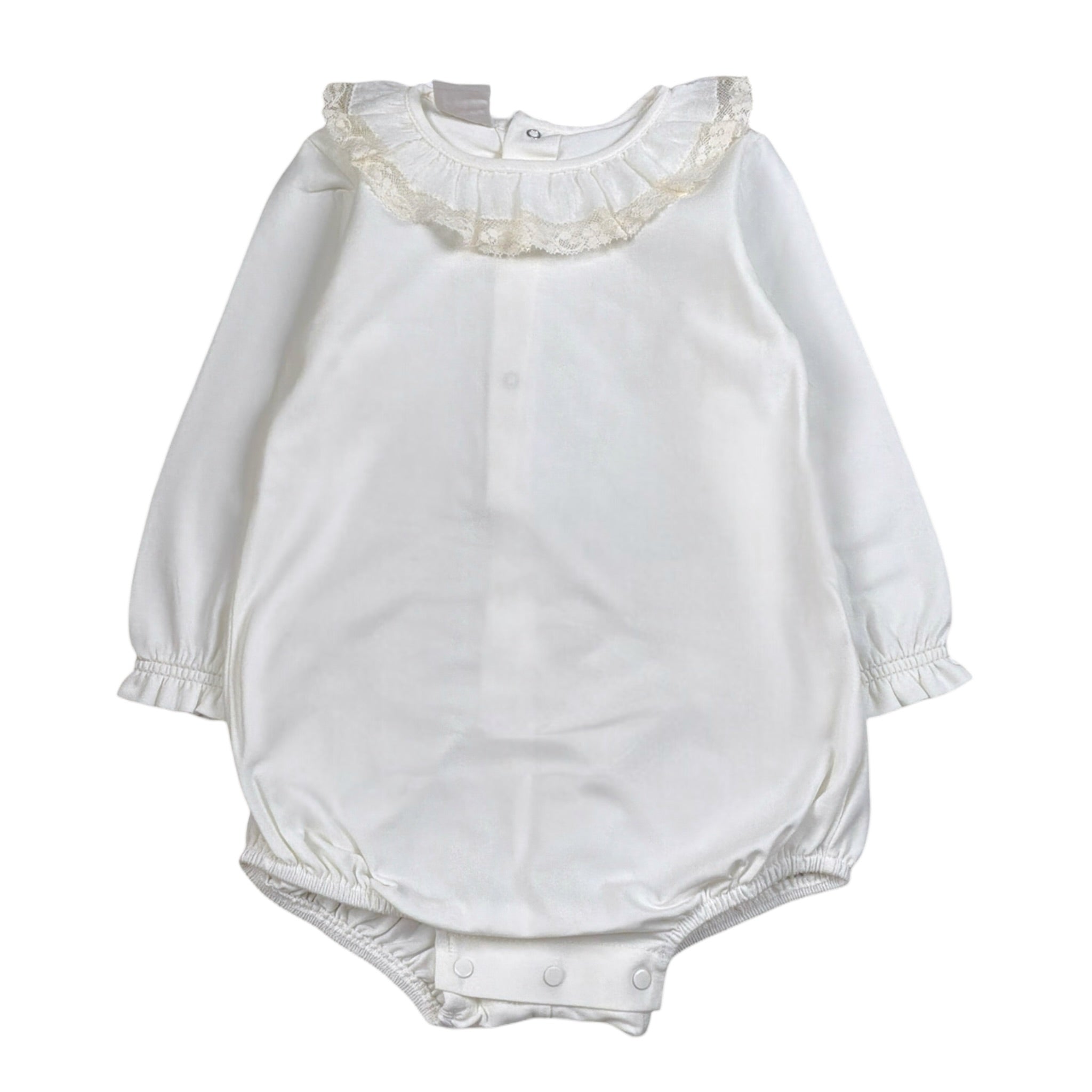 Paz Rodriguez Body tinta unita con Colletto Bianco per Neonata 020191027 BIANCO PAZ RODRIGUEZ 