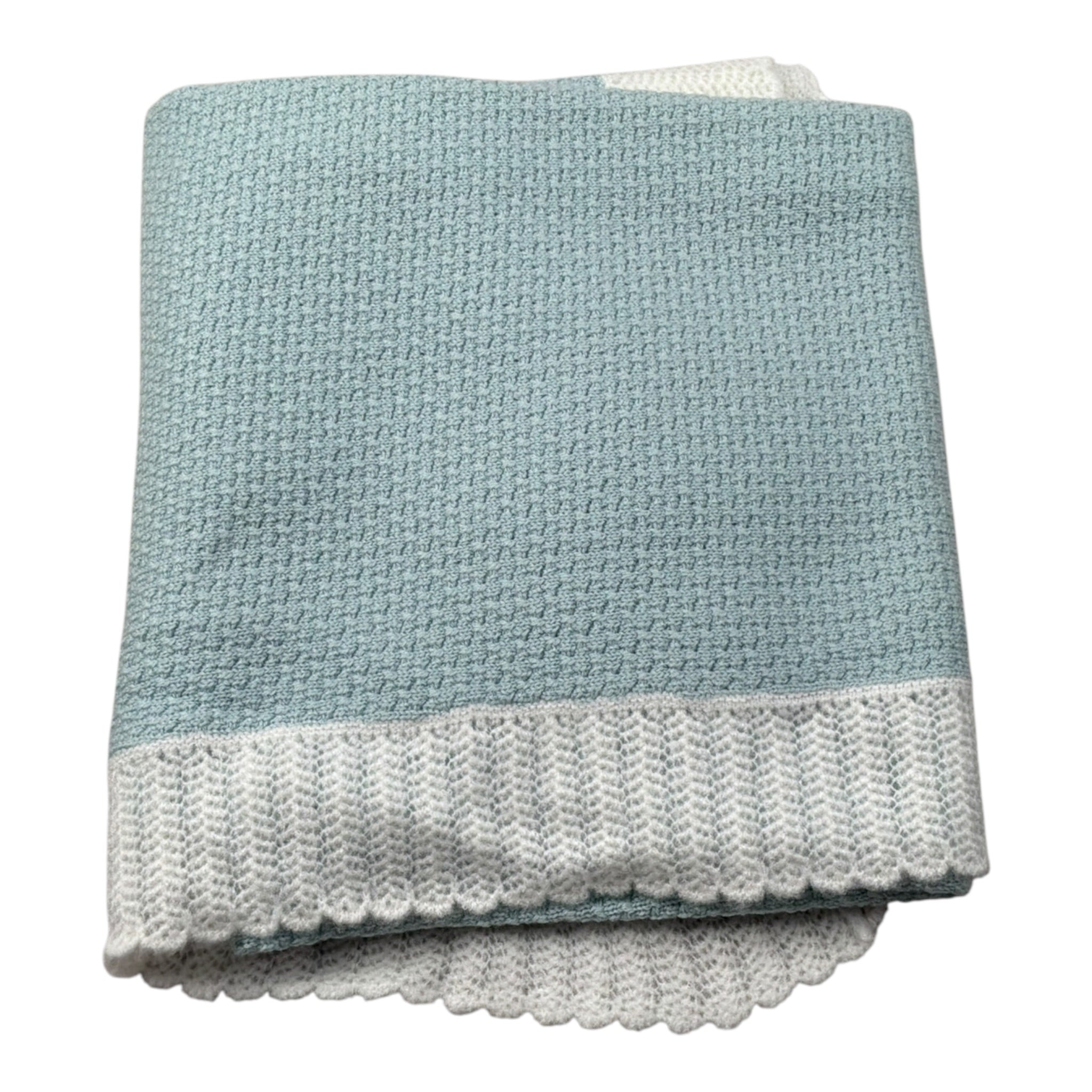 Paz Rodriguez Coperta tinta unita con Ricami Verde Acqua per Neonata 02911231 VERDE ACQUA PAZ RODRIGUEZ 
