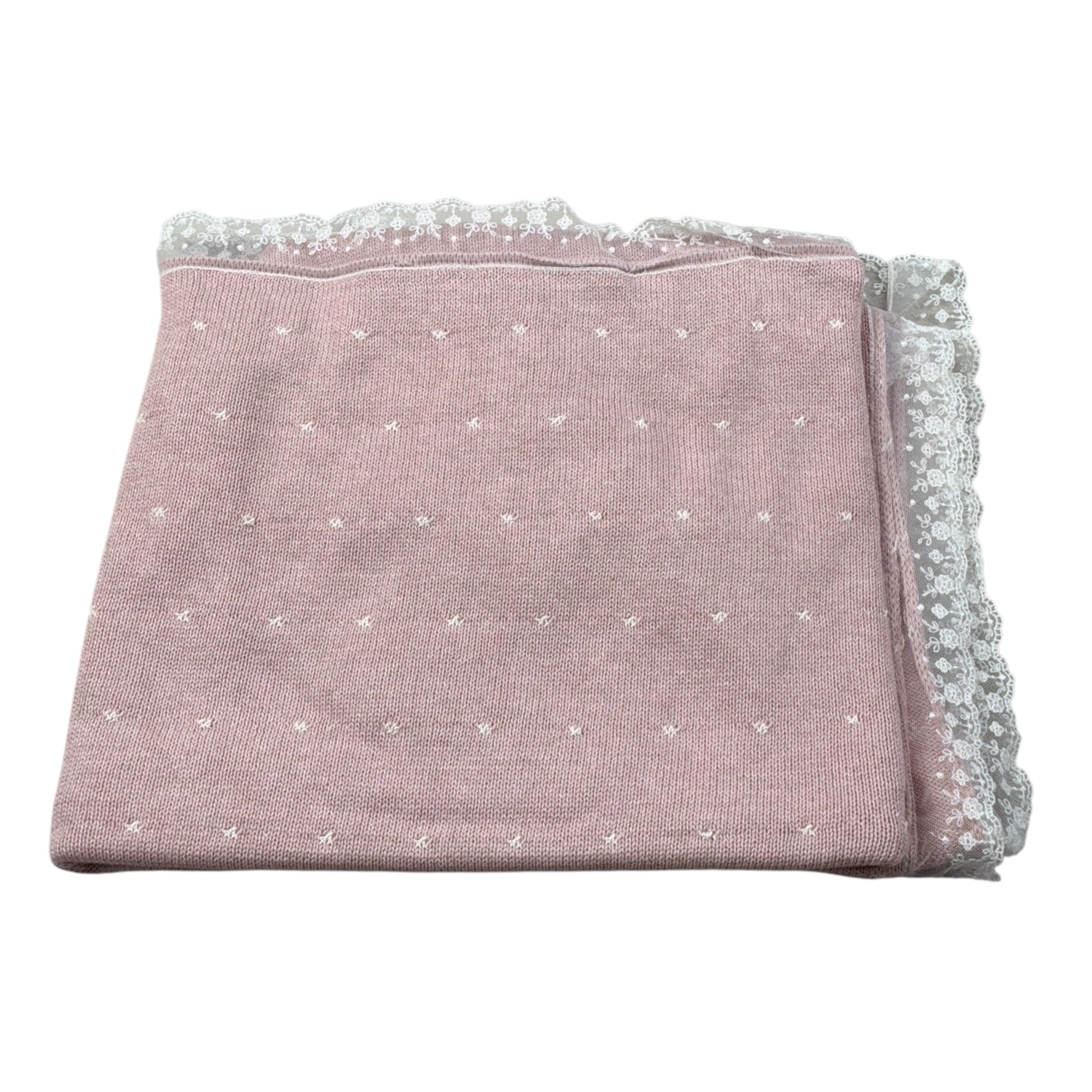 Paz Rodriguez Coperta tinta unita con Ricami Rosa per Neonata 029122078 ROSA PAZ RODRIGUEZ 