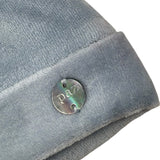 Paz Rodriguez Cappello Tinta Uita In Velluto Azzurro per Neonata 04019853 AZZURRO PAZ RODRIGUEZ 
