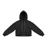 People Felpa tinta unita con Cappuccio Nero per Bambina 10424 NERO PEOPLE 