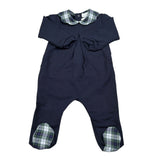 Pepece' Tutina Manica Lunga tinta unita con Colletto Blu per Neonato 744 BLU PEPECE' 