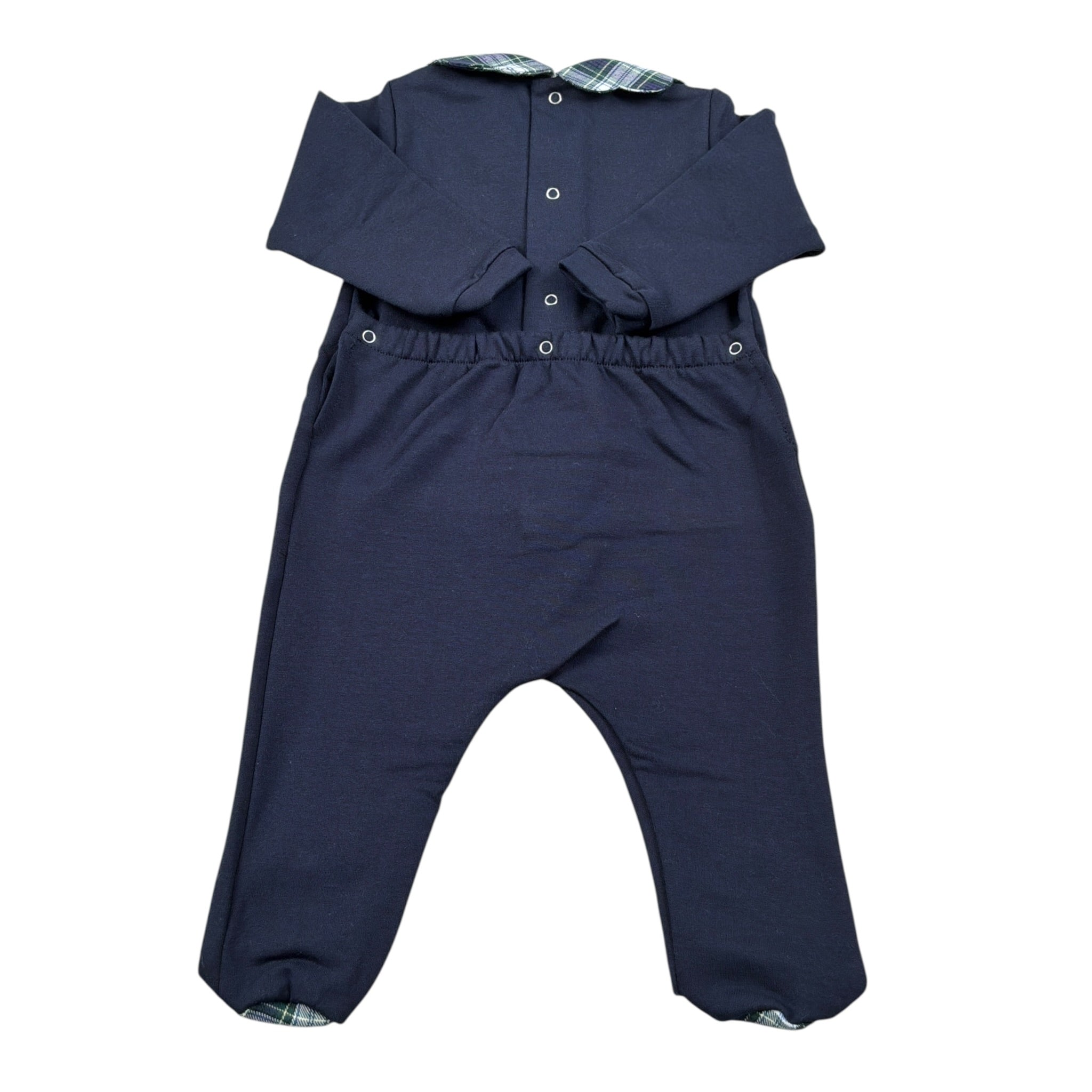 Pepece' Tutina Manica Lunga tinta unita con Colletto Blu per Neonato 744 BLU PEPECE' 