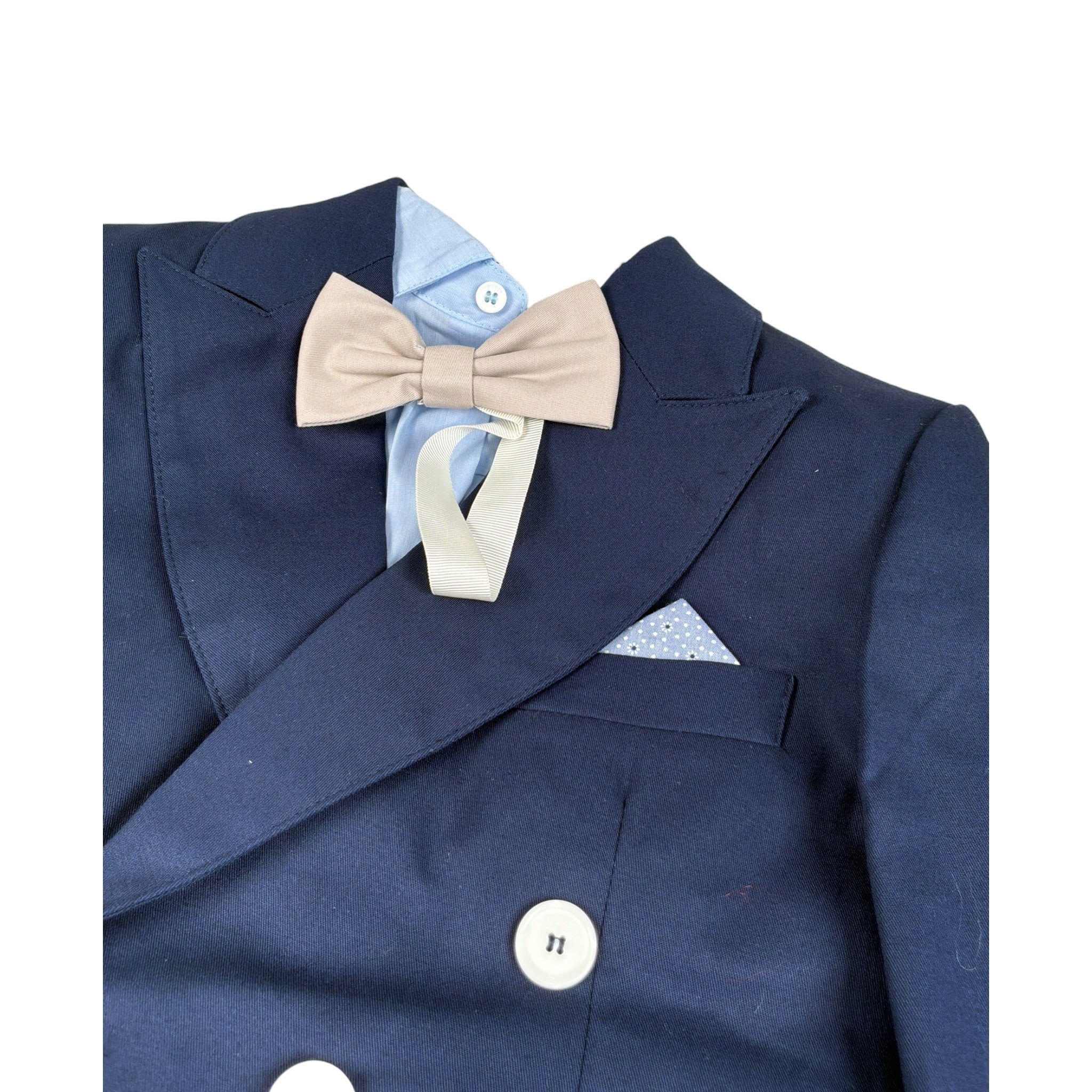 Petit Completo 4 Pezzi Giacca-Camicia-Pantalone-Papillon Blu per Bambino L3515735 BLU PETIT 