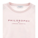 Philosophy T-Shirt tinta unita con Stampa Rosa per Bambina I1F609X ROSA PHILOSOPHY 