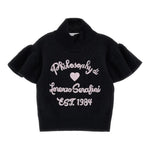 Philosophy Maglia tinta unita Mezza Manica Nero per Bambina I9F302 NERO PHILOSOPHY 