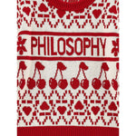 Philosophy Maglia Bicolore con Stampa Panna/Rosso per Bambina I9F602 PANNA/ROSSO PHILOSOPHY 