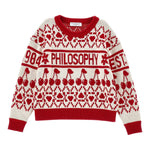 Philosophy Maglia Bicolore con Stampa Panna/Rosso per Bambina I9F602X PANNA/ROSSO PHILOSOPHY 