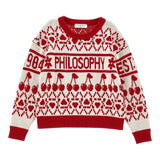Philosophy Maglia Bicolore con Stampa Panna/Rosso per Bambina I9F602X PANNA/ROSSO PHILOSOPHY 