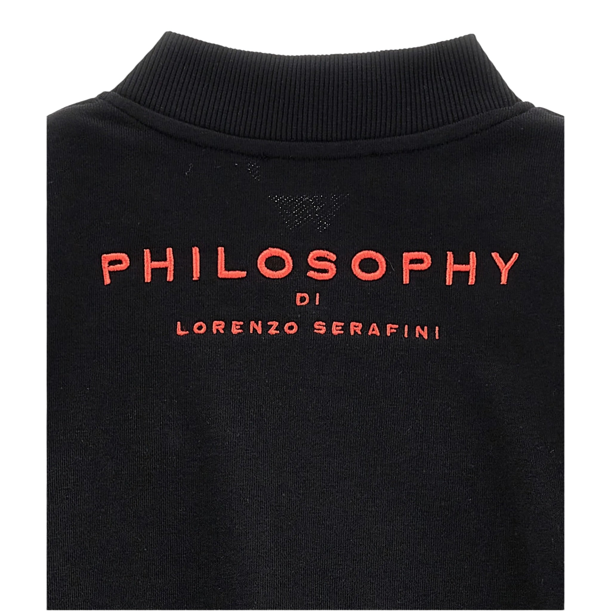 Philosophy Felpa con Zip tinta unita con Logo Nero per Bambina I9F800 NERO PHILOSOPHY 