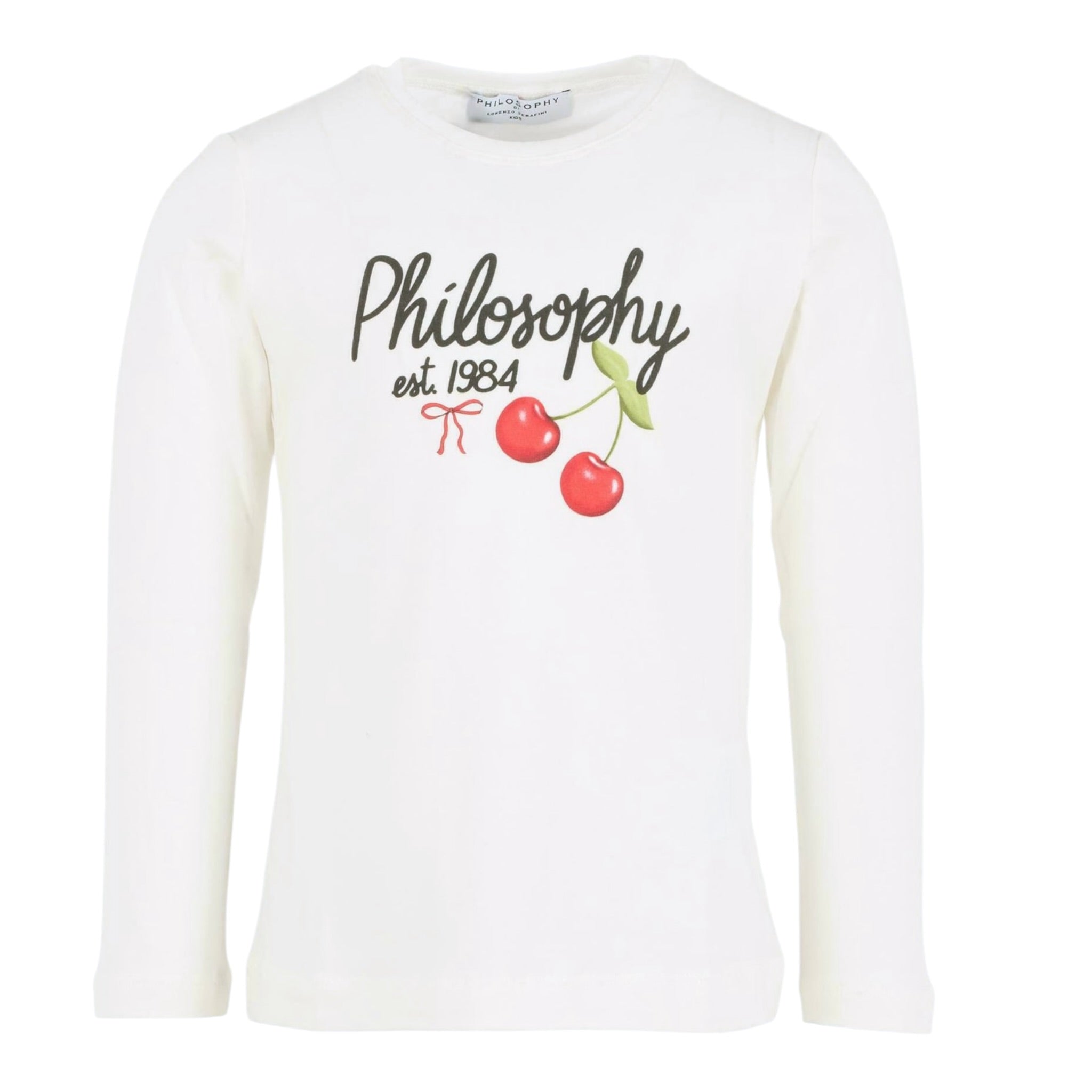 Philosophy Shirt tinta unita con Stampa Bianco per Bambina L1F605 BIANCO PHILOSOPHY 
