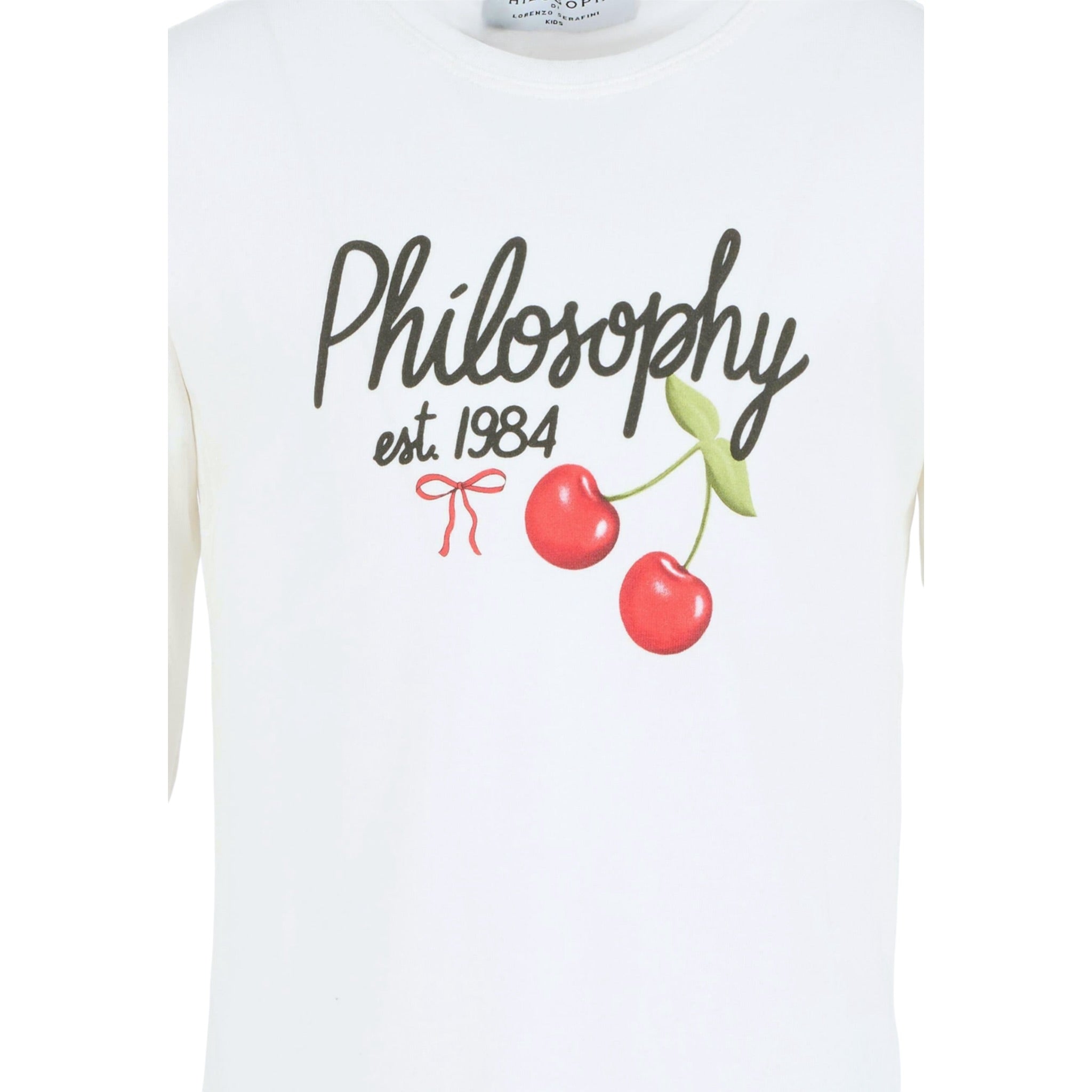 Philosophy Shirt tinta unita con Stampa Bianco per Bambina L1F605 BIANCO PHILOSOPHY 