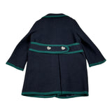 Piccola Ludo Cappotto tinta unita con Profili In Contrasto Blu per Bambina BF11WB035 BLU PICCOLA LUDO 