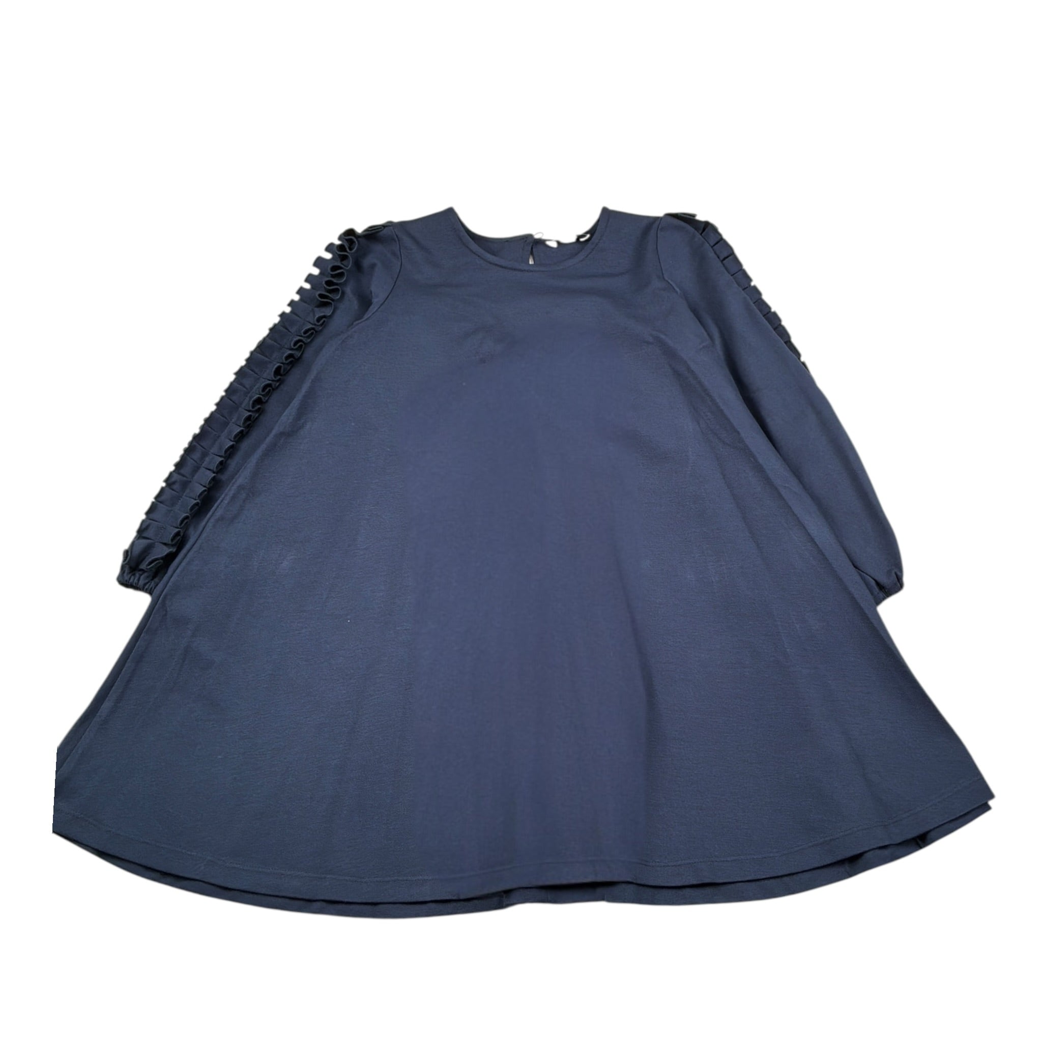 Piccola Ludo Abito Manica Lunga tinta unita Blu per Bambina BS9WB040 BLU PICCOLA LUDO 