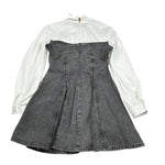 Pinko Abito Manica Lunga In Denim con Maniche In Camicia Grigio per Bambina KFAB023X GRIGIO PINKO 