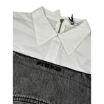 Pinko Abito Manica Lunga In Denim con Maniche In Camicia Grigio per Bambina KFAB023X GRIGIO PINKO 