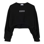Pinko Felpa Chiusa Girocollo tinta unita con Logo Nero per Bambina KFFE012 NERO PINKO 