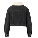 Pinko Giubbino In Denim tinta unita con Logo Nero per Bambina KFGB007 NERO PINKO 
