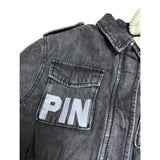 Pinko Giubbino In Denim tinta unita con Logo Nero per Bambina KFGB007 NERO PINKO 