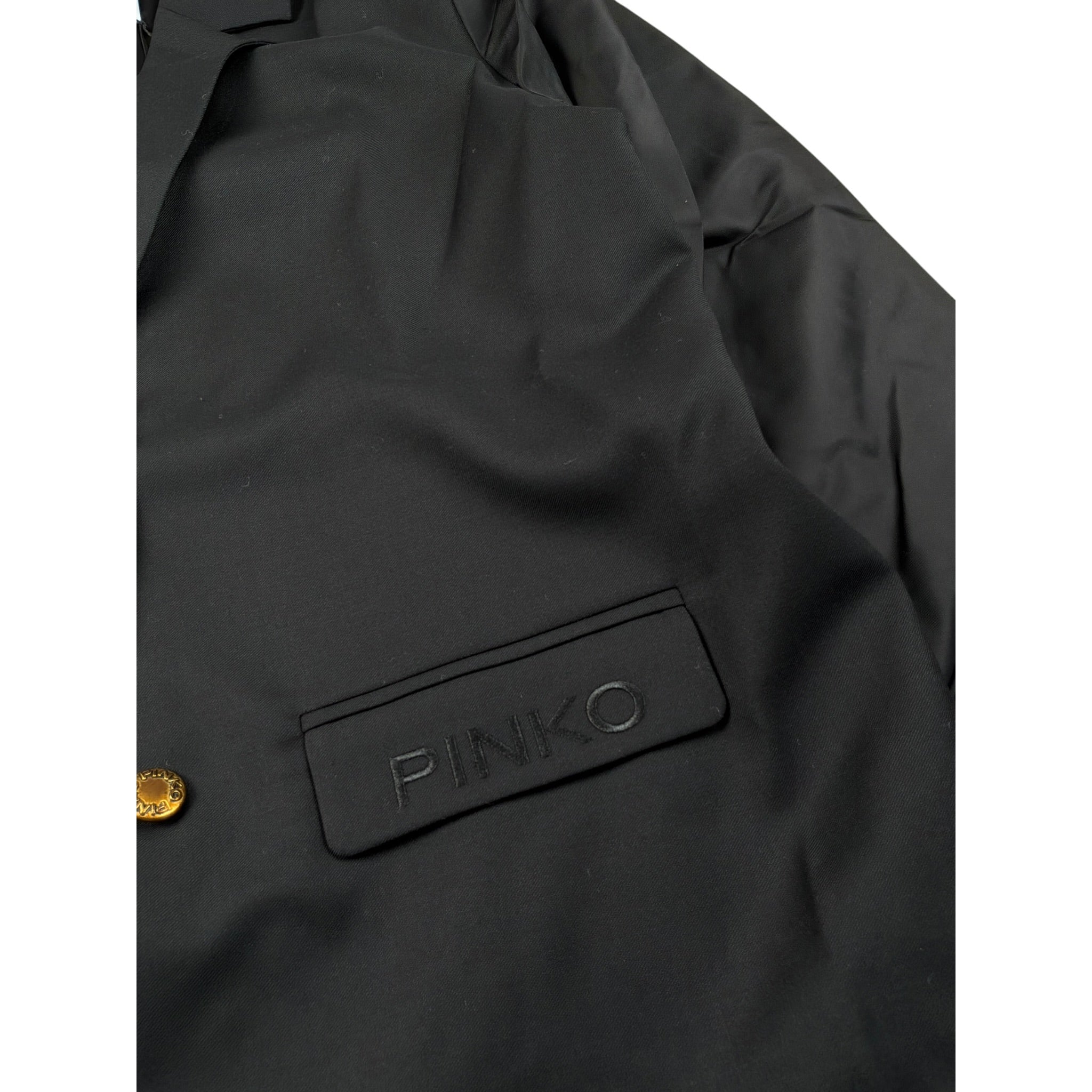 Pinko Giacca tinta unita con Logo Nero per Bambina KFGC001 NERO PINKO 