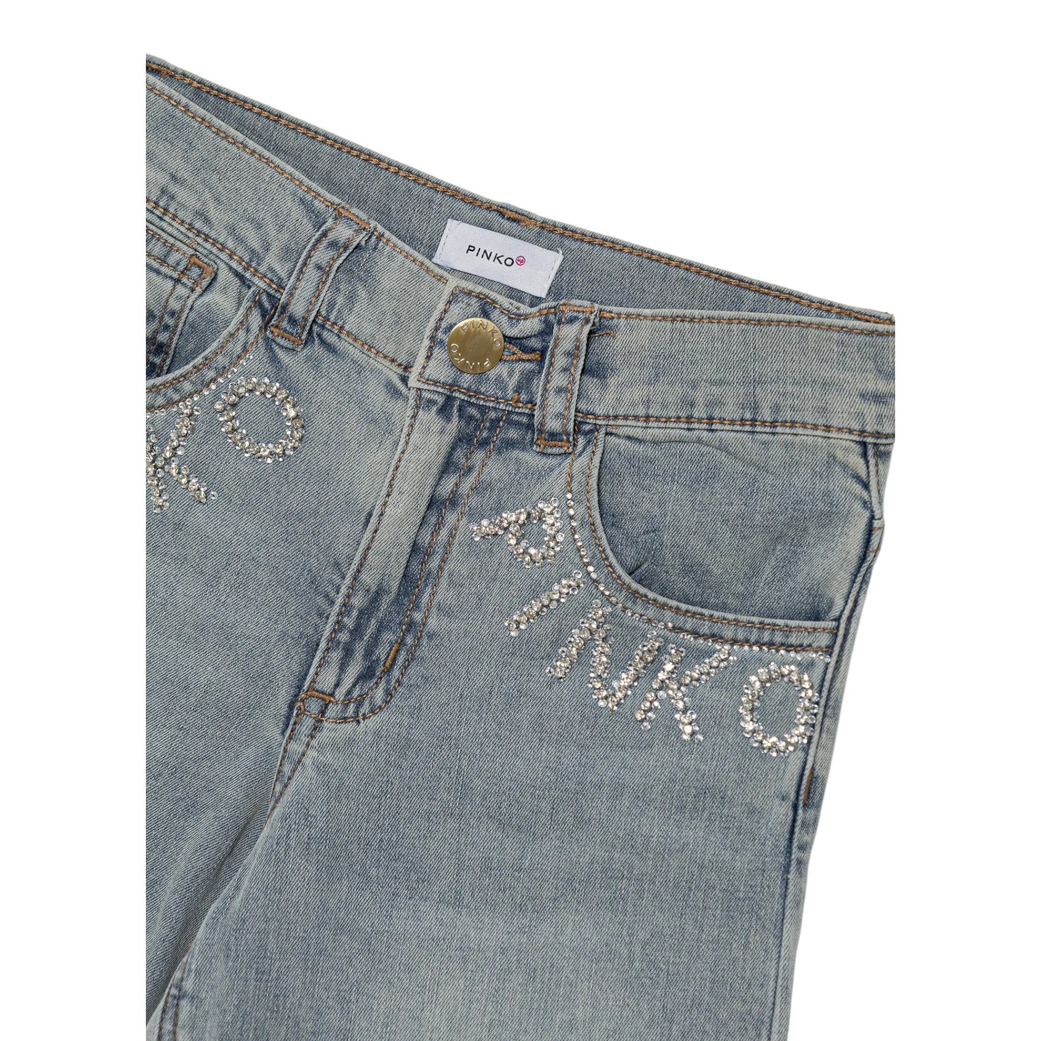 Pinko Jeans tinta unita Modello Palazzo Azzurro per Bambina KFPA031 AZZURRO PINKO 