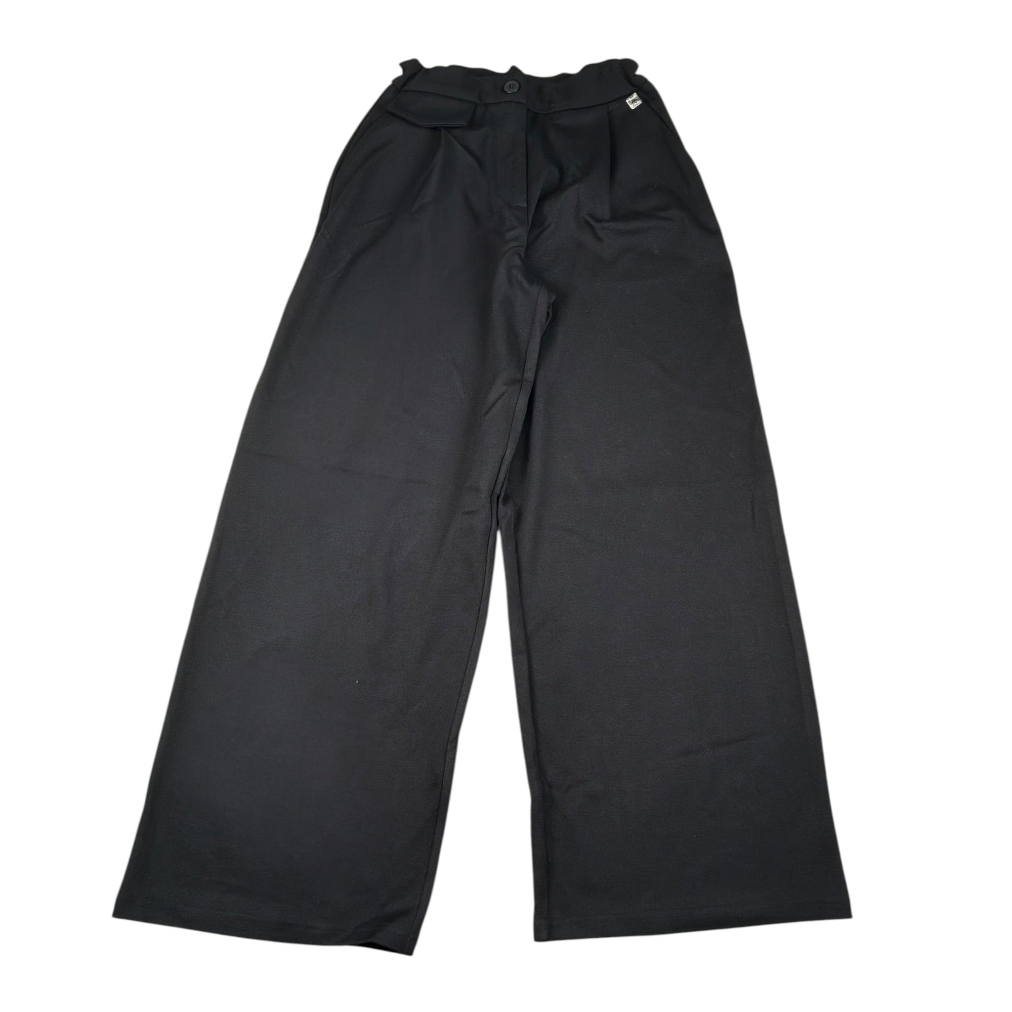 Manila Grace Pantalone tinta unita Modello Palazzo Nero per Bambina M2889W25XX NERO MANILA GRACE 