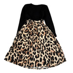 Please Abito Bicolore con Fantasia Maculata Nero per Bambina AB47364G78 NERO PLEASE 