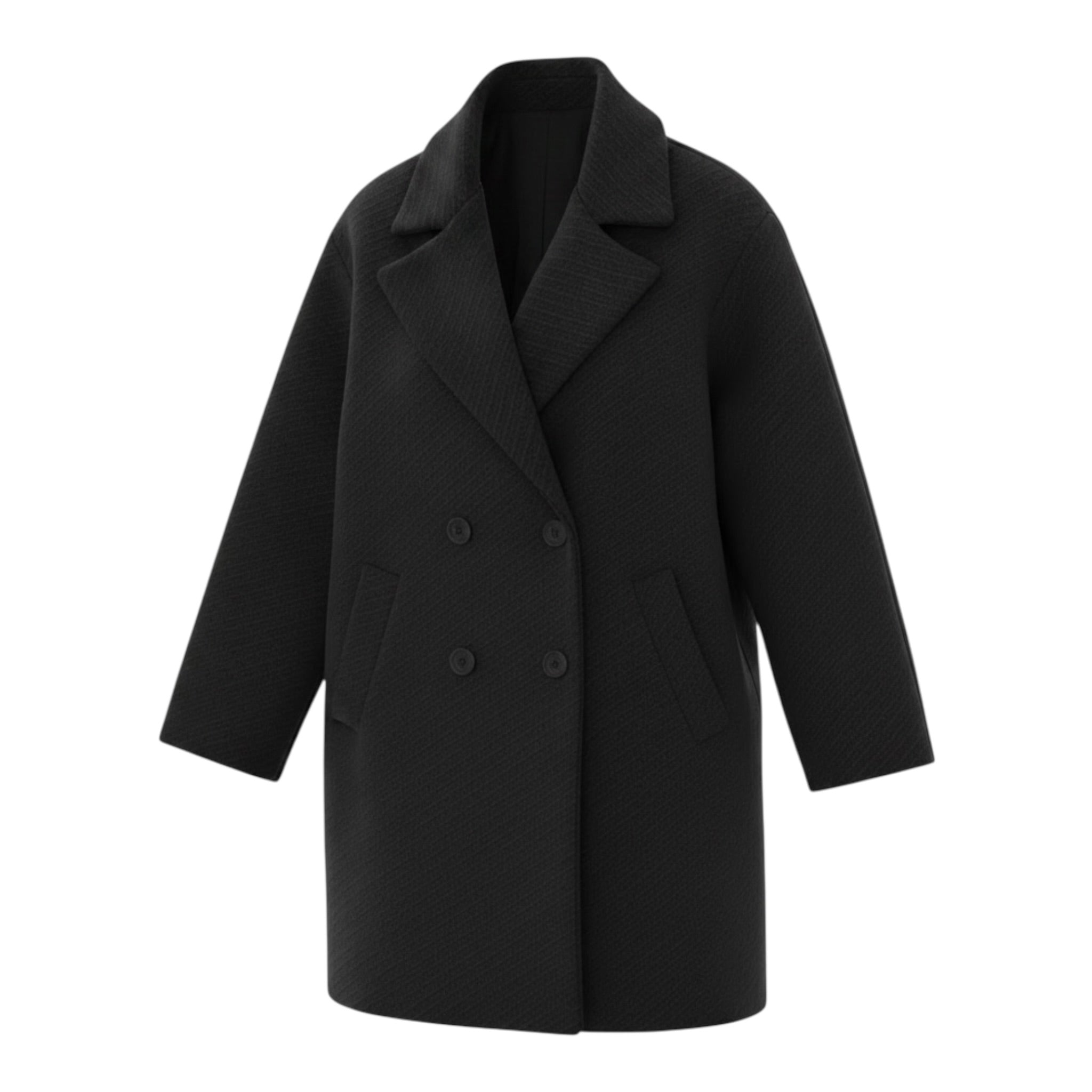 Please Cappotto tinta unita con Bottoni Nero per Bambina JB20120G78 NERO PLEASE 