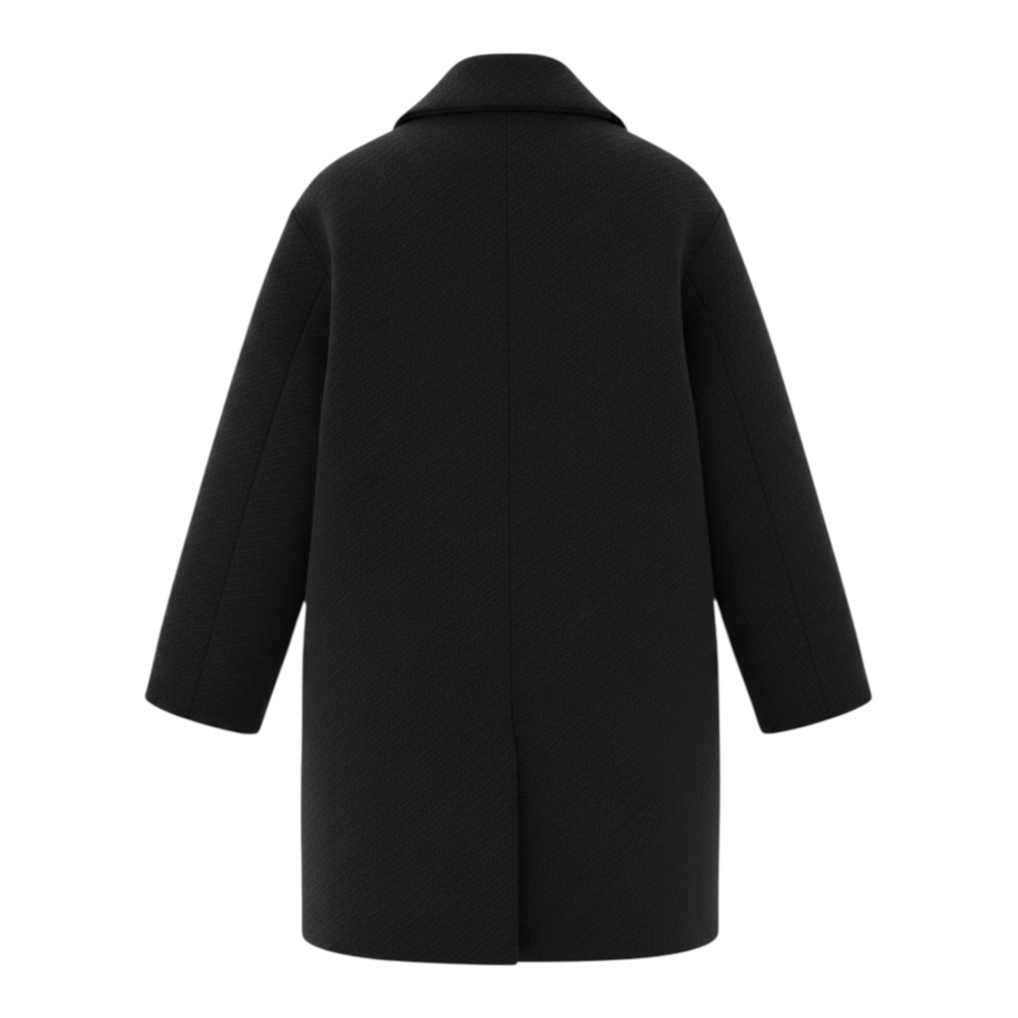 Please Cappotto tinta unita con Bottoni Nero per Bambina JB20120G78 NERO PLEASE 