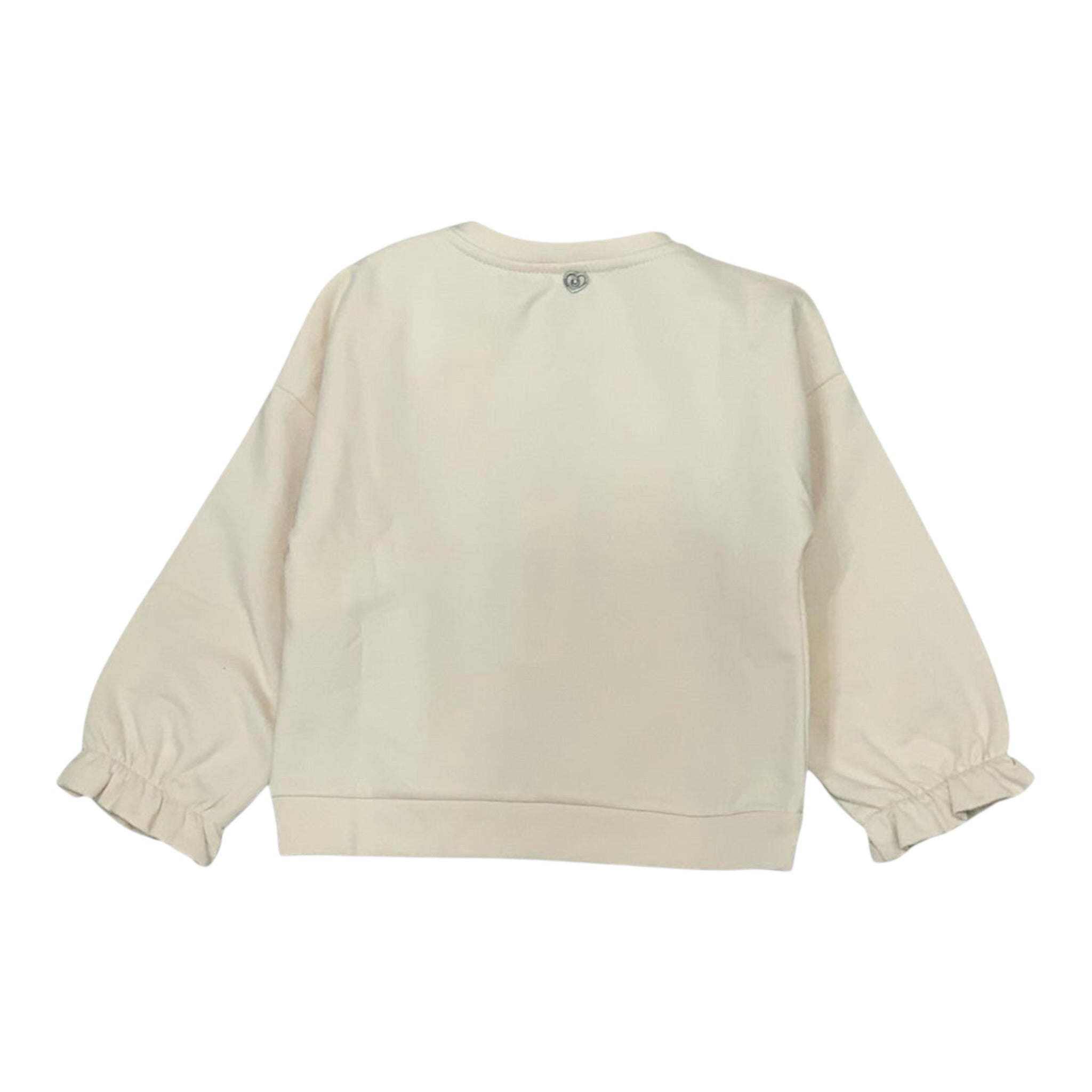 Please Felpa tinta unita Girocollo con Stampa Beige per Neonata LB03042G77XN BEIGE PLEASE 
