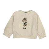 Please Felpa tinta unita Girocollo con Stampa Beige per Neonata LB03042G77XN BEIGE PLEASE 