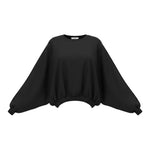 Please Felpa tinta unita con Elastico Nero per Bambina LB08172G78 NERO PLEASE 