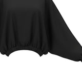 Please Felpa tinta unita con Elastico Nero per Bambina LB08172G78 NERO PLEASE 