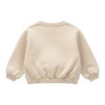 Please Felpa Girocollo tinta unita con Stampa Beige per Neonata LB18042G77N BEIGE PLEASE 
