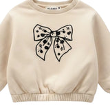 Please Felpa Girocollo tinta unita con Stampa Beige per Neonata LB18042G77N BEIGE PLEASE 